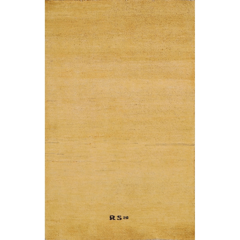 Gabbeh Modern Foyer Rug Hand-Knotted Contemporary Wool Carpet - 2'8"x 4'1"