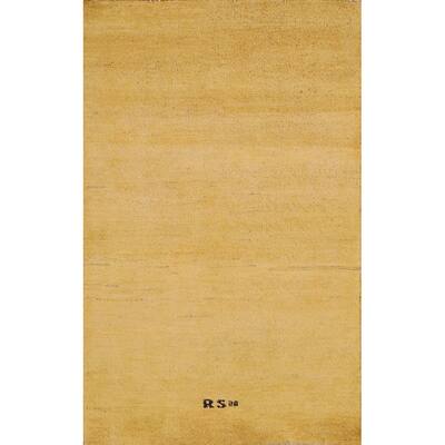 Gabbeh Modern Foyer Rug Hand-Knotted Contemporary Wool Carpet - 2'8"x 4'1"