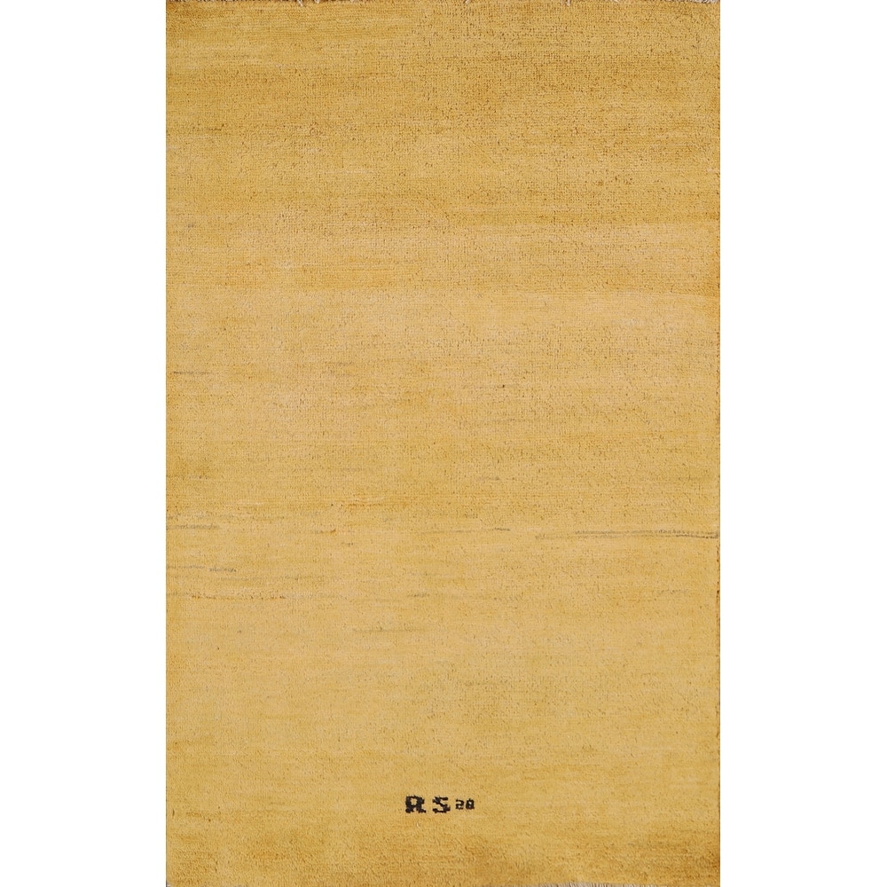 Gabbeh Modern Foyer Rug Hand-Knotted Contemporary Wool Carpet - 2'8"x 4'1"