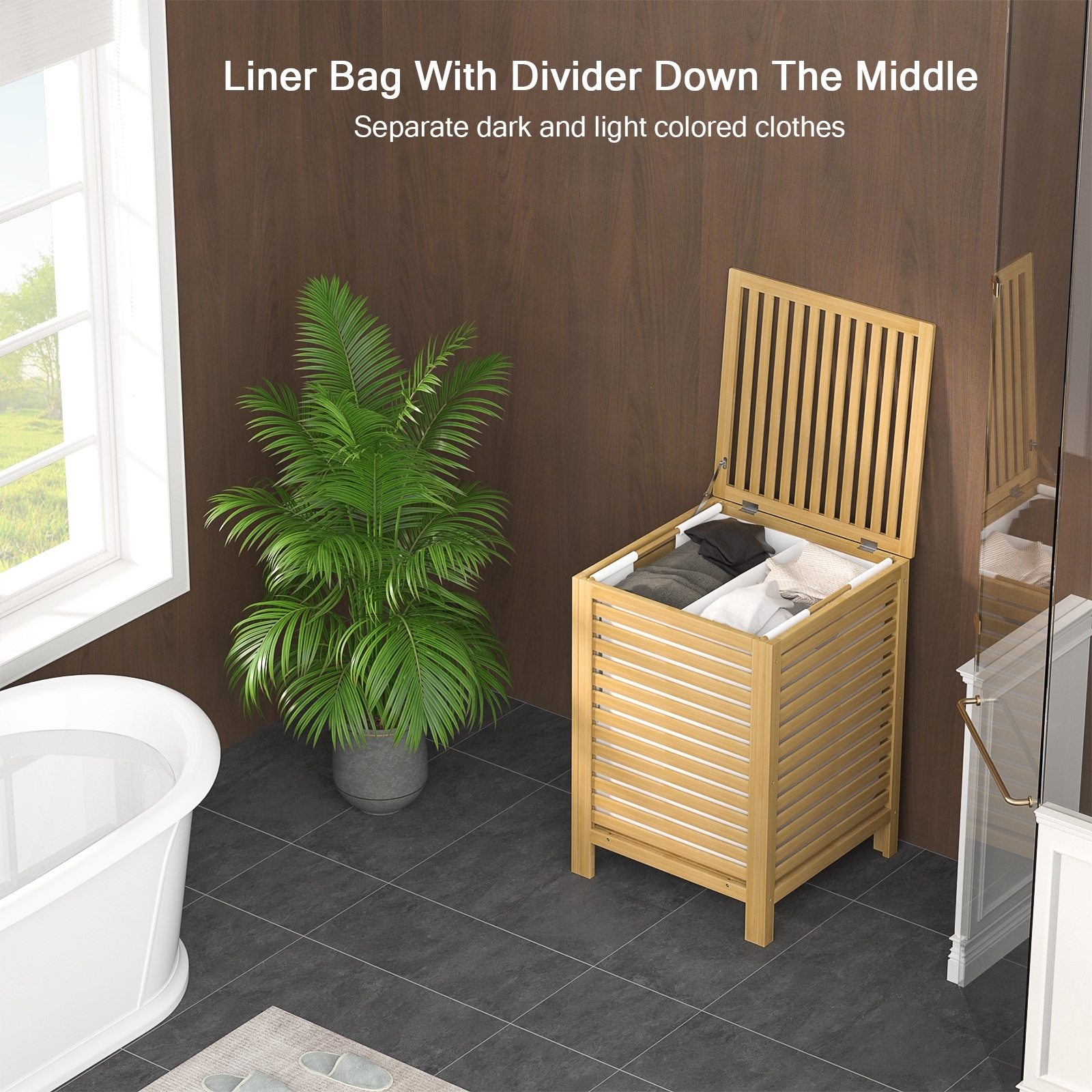 Lifewit 120L Laundry Basket With Lid, Clothes Hampers For Laundry With
