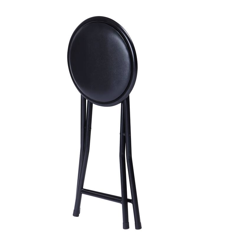 Homy Casa Set 2/4 Black Metal Folding Stools Portable Home & Events