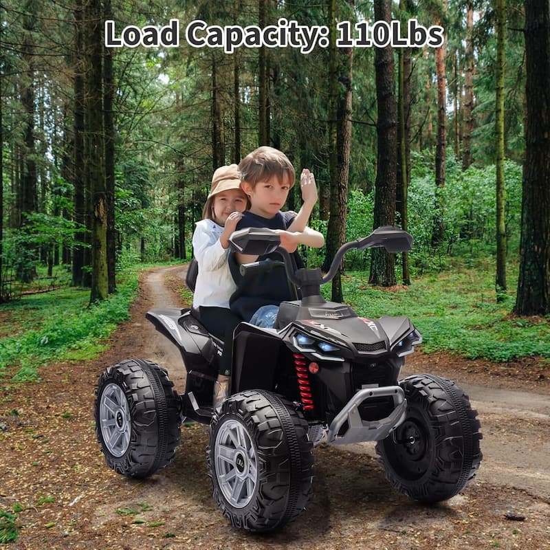 24V 2 Seat Ride on Toys Kids ATV 4 Wheel Quad Bike for Kids Best Gift