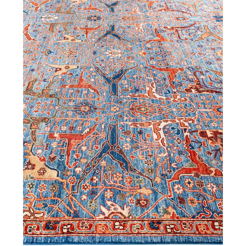 Serapi One-of-a-Kind Hand-Knotted Area Rug - Blue - 9' 1" x 11' 11"