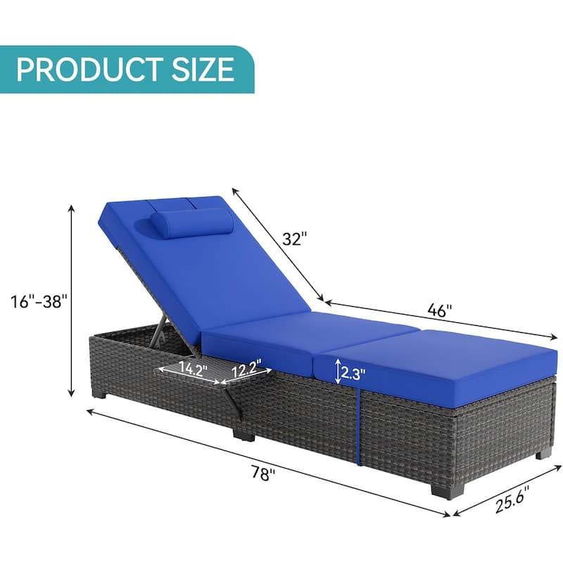 Chaise Lounge Chair Outdoor Set of 2