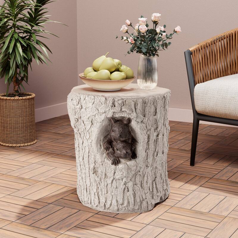 COSIEST Outdoor Antique Accent Stump Stool