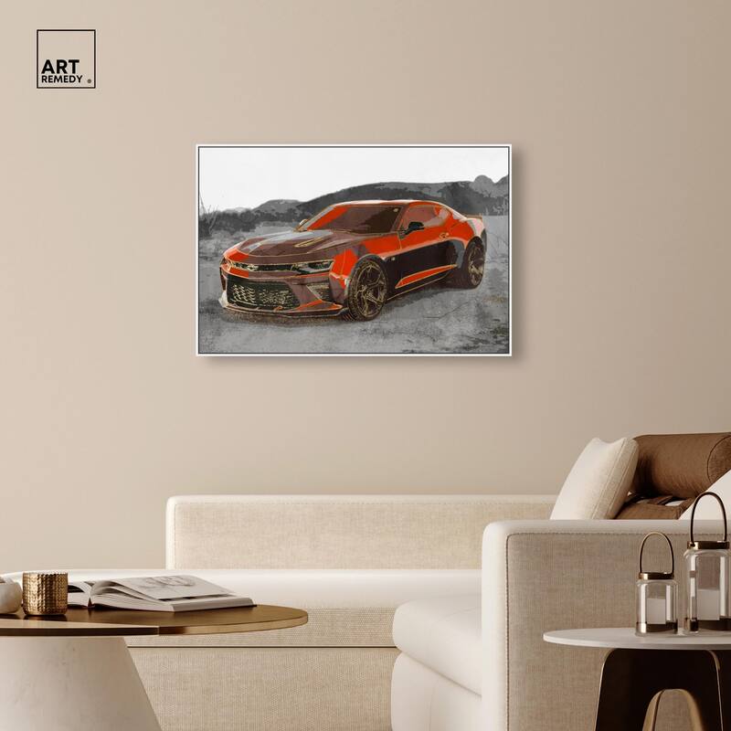 Red Sports Car Canvas by Art Remedy