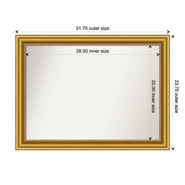 dimension image slide 46 of 139, Townhouse Gold Framed Non-Beveled Custom Wall Mirror, Bathroom Vanity Mirror
