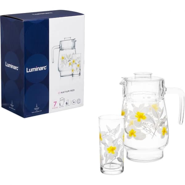 Luminarc Ikatium Yellow 1.7Qt Pitcher and Glass Set for 6 - Bed Bath &  Beyond - 39019316