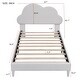 preview thumbnail 4 of 13, Kids Velvet Upholstered Bed Twin Size Platform Bed Frame with Cloud Shaped Headboard and Footboard, No Box Spring Needed