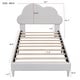 preview thumbnail 8 of 6, Twin Size Upholstered Cloud-Shape Bed with Support Slat, Velvet Platform Bed with Headboard, No Box-spring Needed, Beige