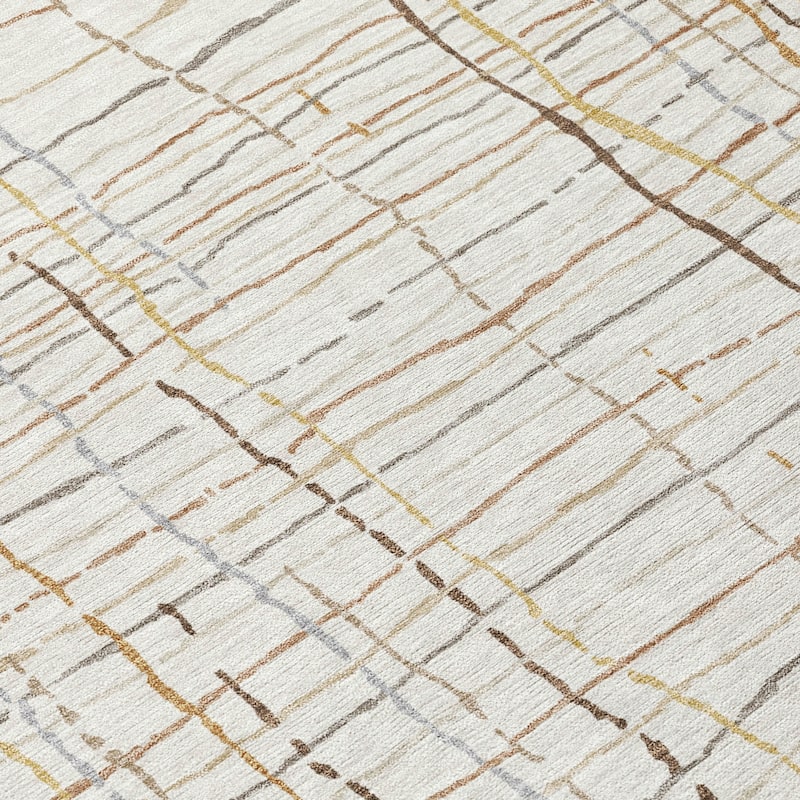 Machine Washable Indoor/ Outdoor Modern Century Chantille Rug