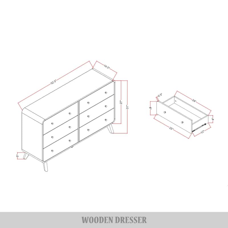 CraftPorch Contemporary 6-Drawers Dresser