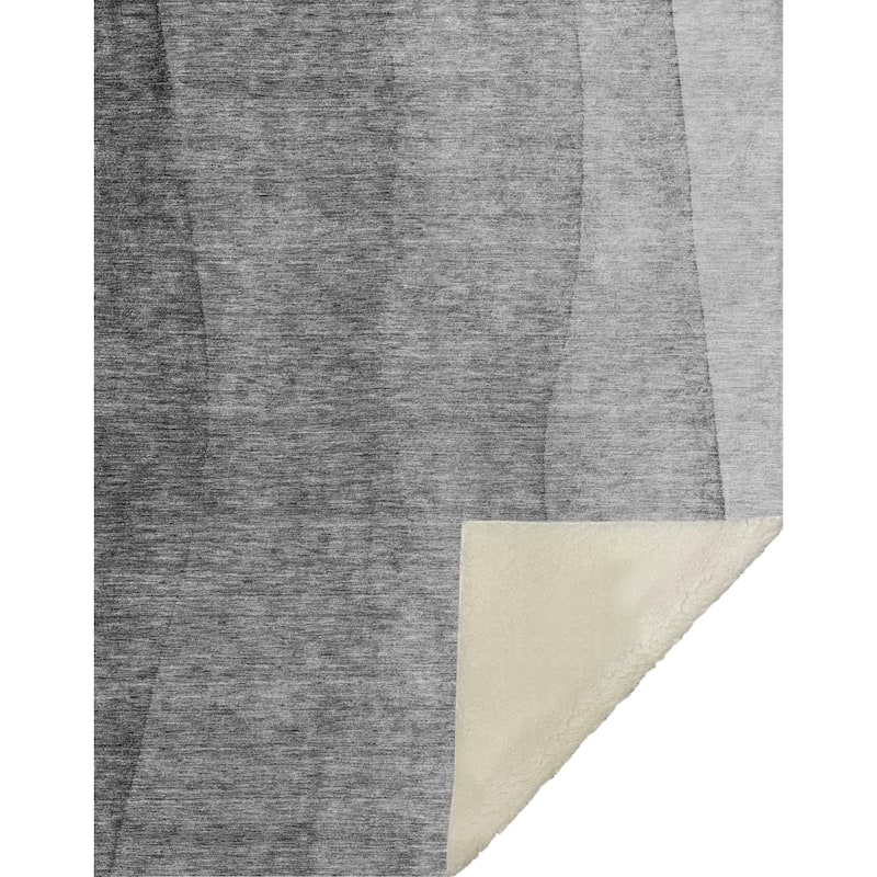Premium Machine Washable Modern Ombre Sherpa Throw Blanket