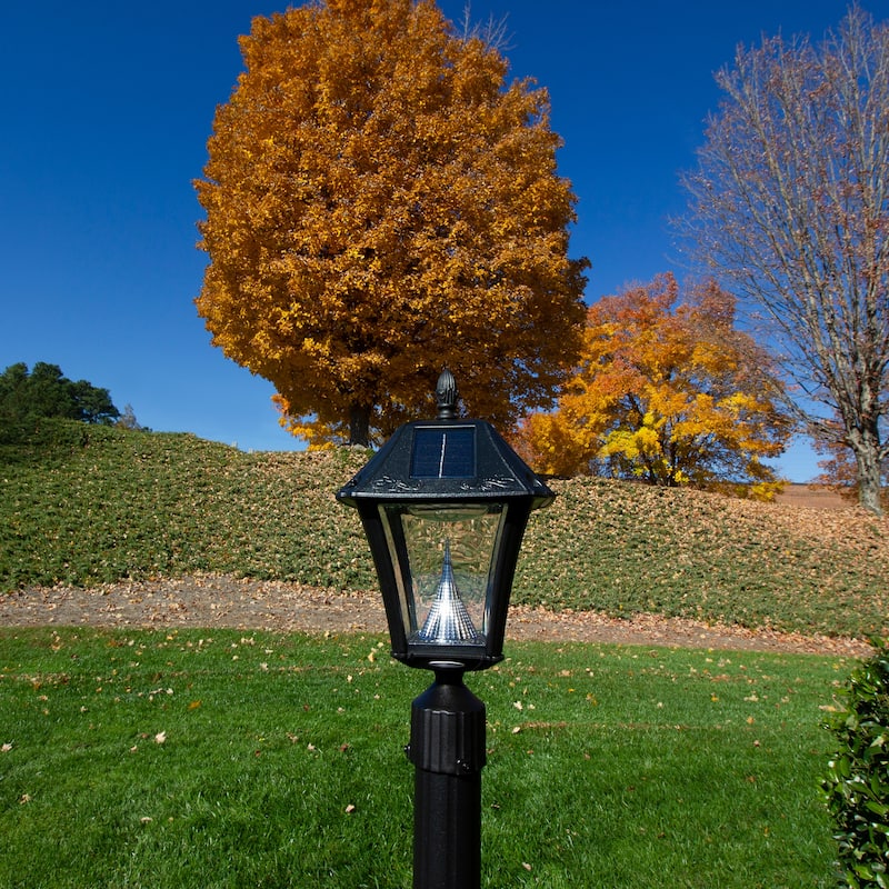 Baytown II Black Solar 3' Fitter Post Light with Pier or Wall Sconce