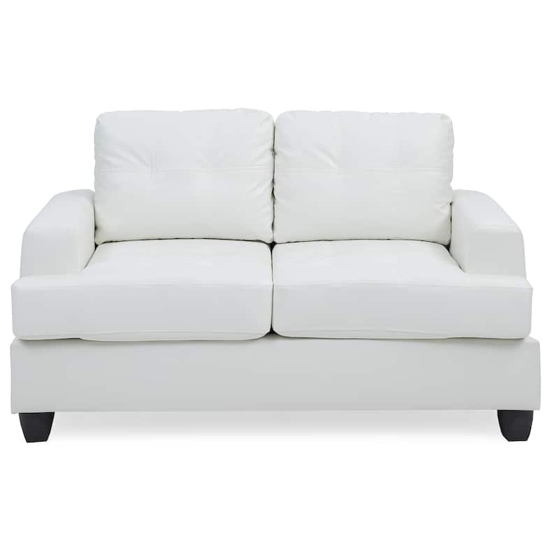 Transitional Loveseat In White
