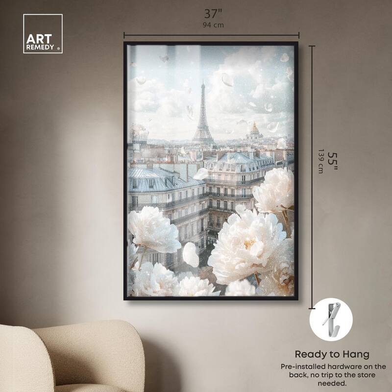 Peonies Over Paris Shadowbox by Art Remedy