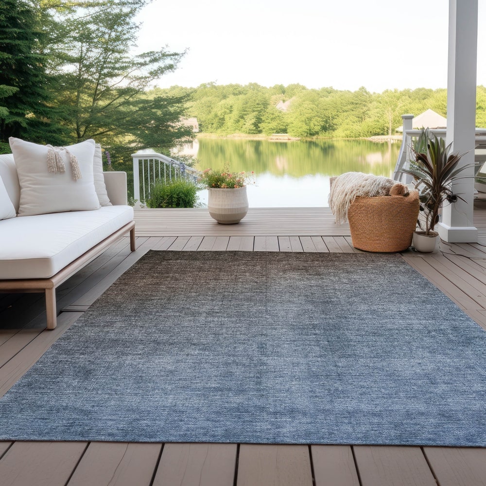 Machine Washable Indoor/ Outdoor Modern Ombre Chantille Rug