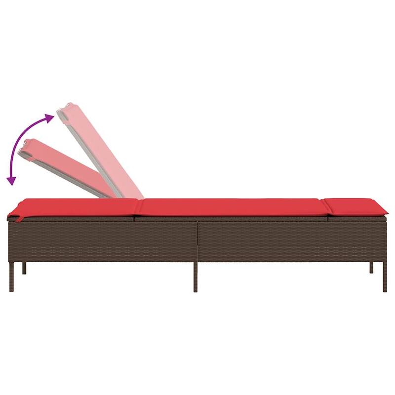 vidaXL Sun Loungers with Cushions Outdoor Chaise Lounge 2 Pcs Poly Rattan