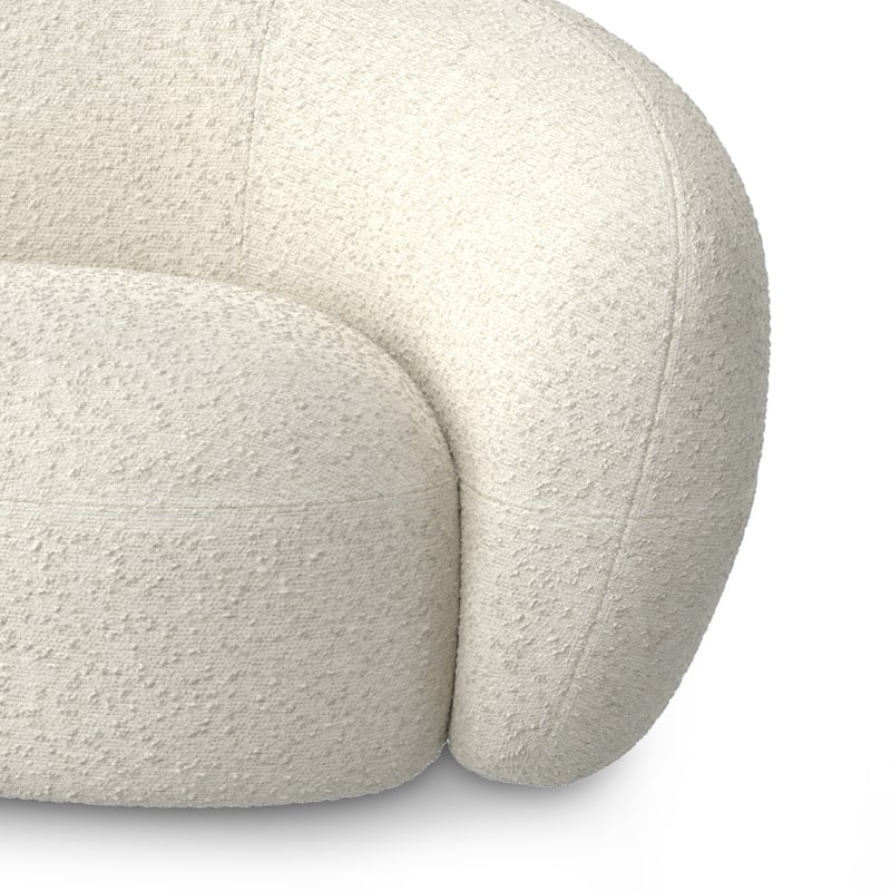 WYNDENHALL Cara 89 inch Wide Contemporary Sofa in Vanilla Cream Boucle Performance Fabric