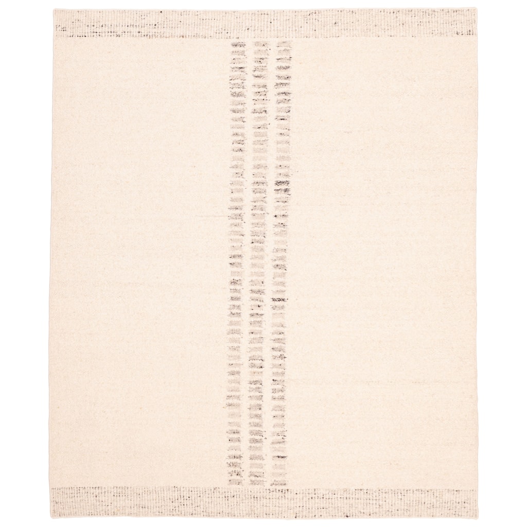 ECARPETGALLERY Hand Woven Looma Cream Wool Rug - 8'0 x 9'8