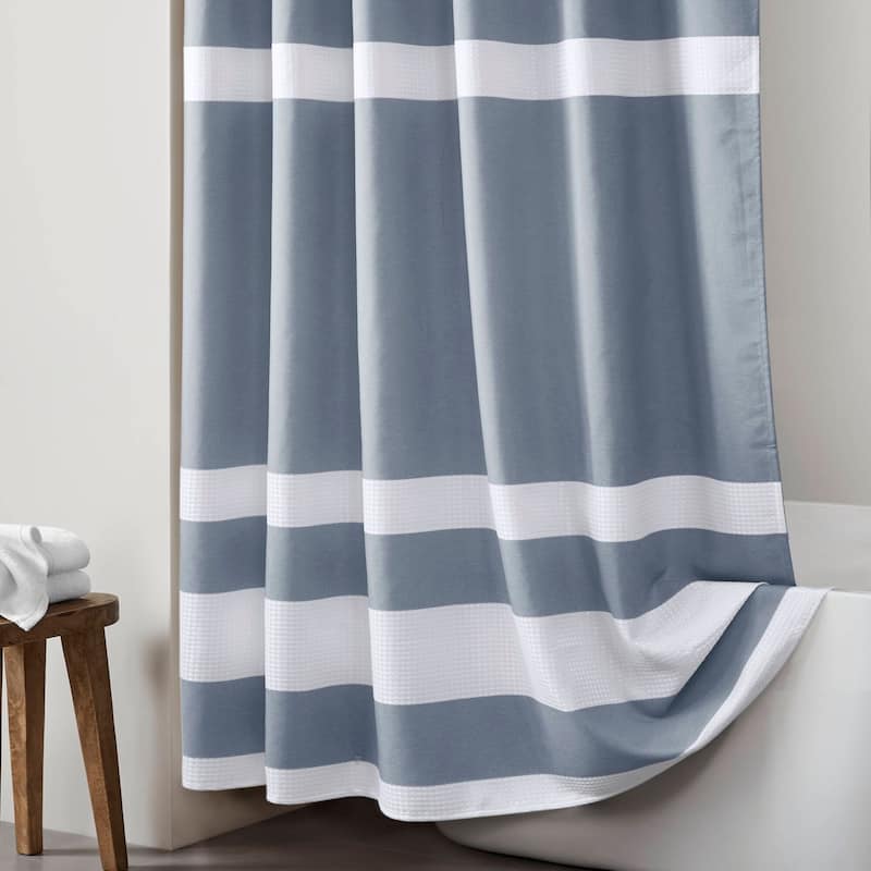 Madison Park Spa Waffle Shower Curtain with 3M Treatment
