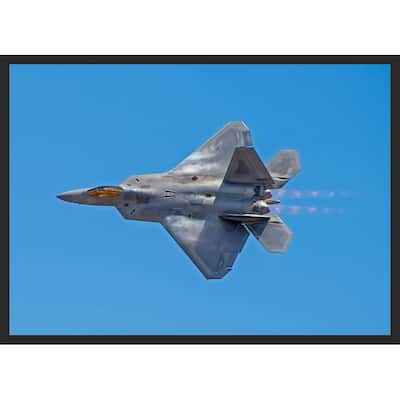 F-22 Raptor Airplane in Flight Photography by Wayne Collamore Framed Poster