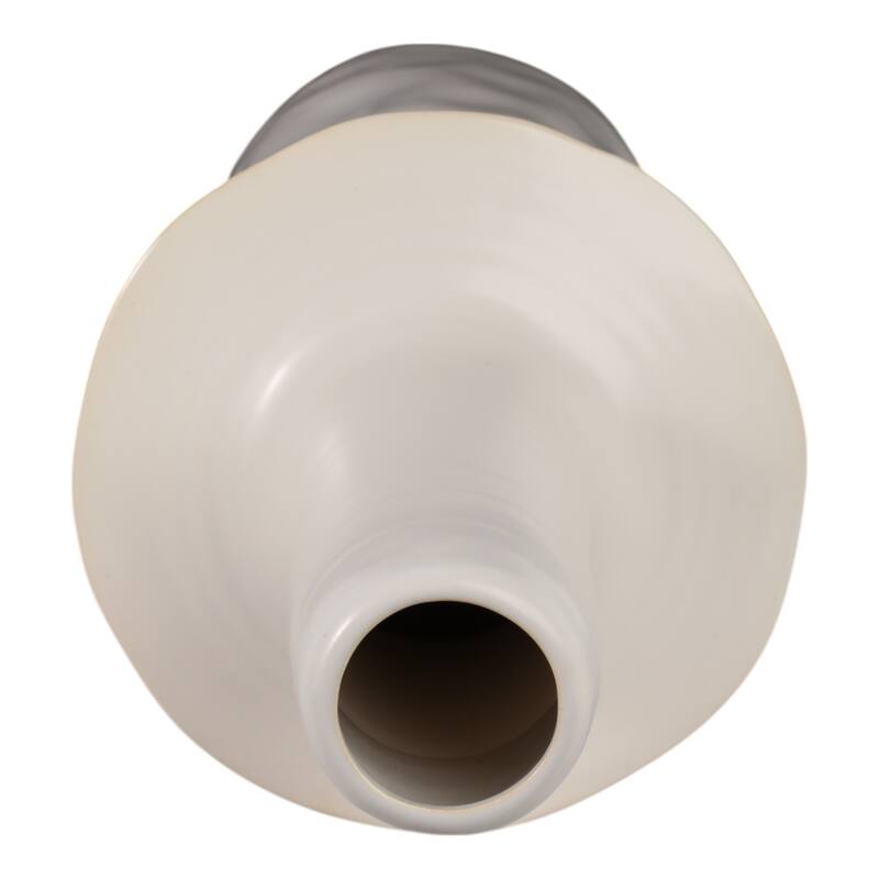 Decorative Vase - Ivory Ceramic Unique Flared Top