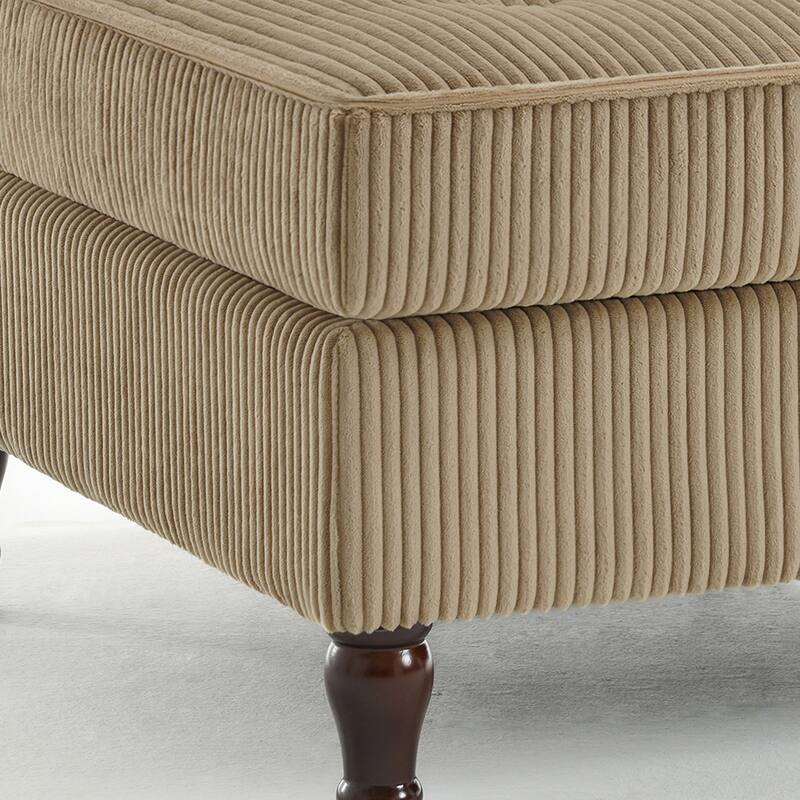32.57" W Upholstered Corduroy Armless Accent Chair