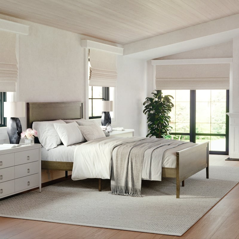 Martha Stewart Wooden Platform Bed with Headboard and Footboard