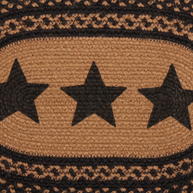 Farmhouse Jute Placemat Stencil Stars Set of 6 12x18 - Placemat 12x18