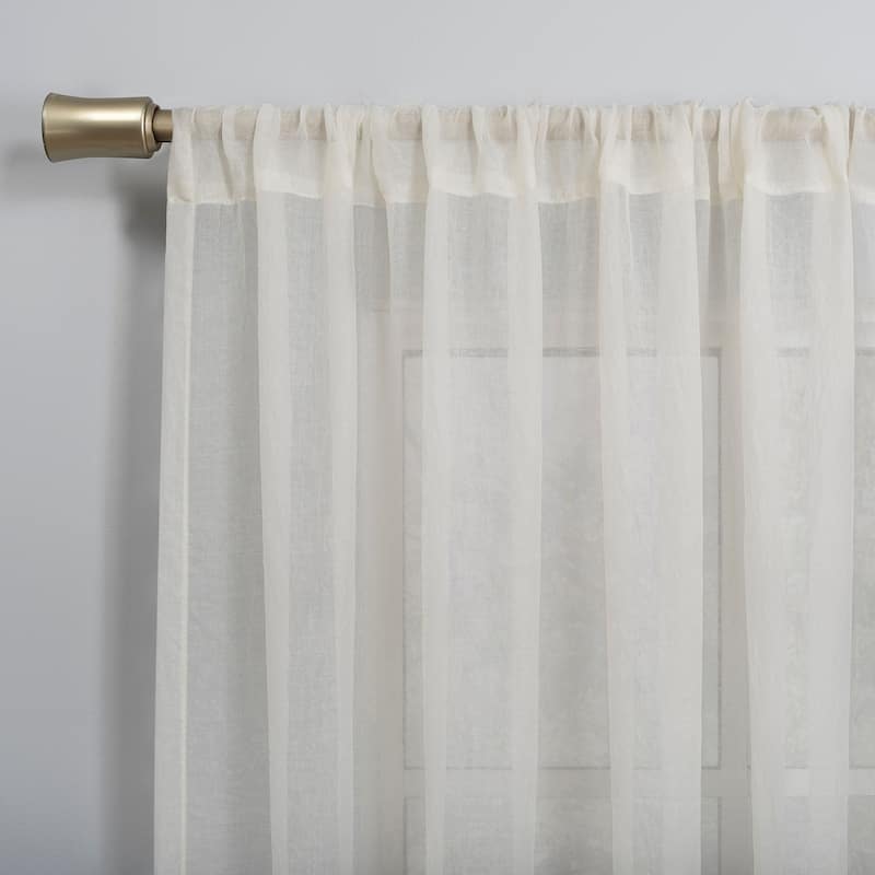 No. 918 Ladonna Crushed Texture Semi-Sheer Rod Pocket Curtain Panel, Single Panel