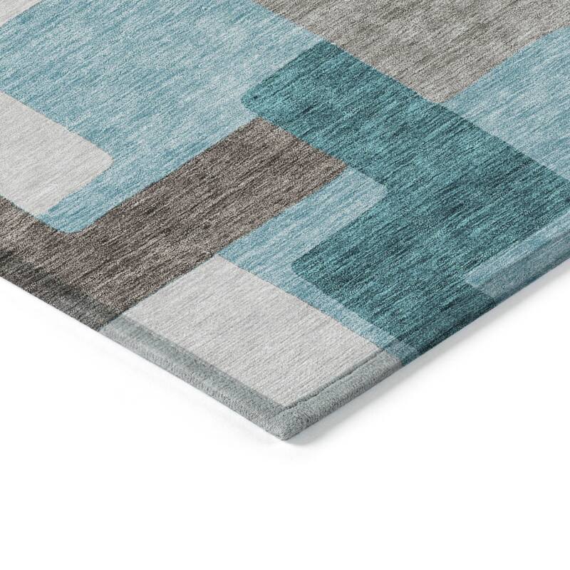 HomeRoots Abstract Transitional Rectangle Outdoor Rug