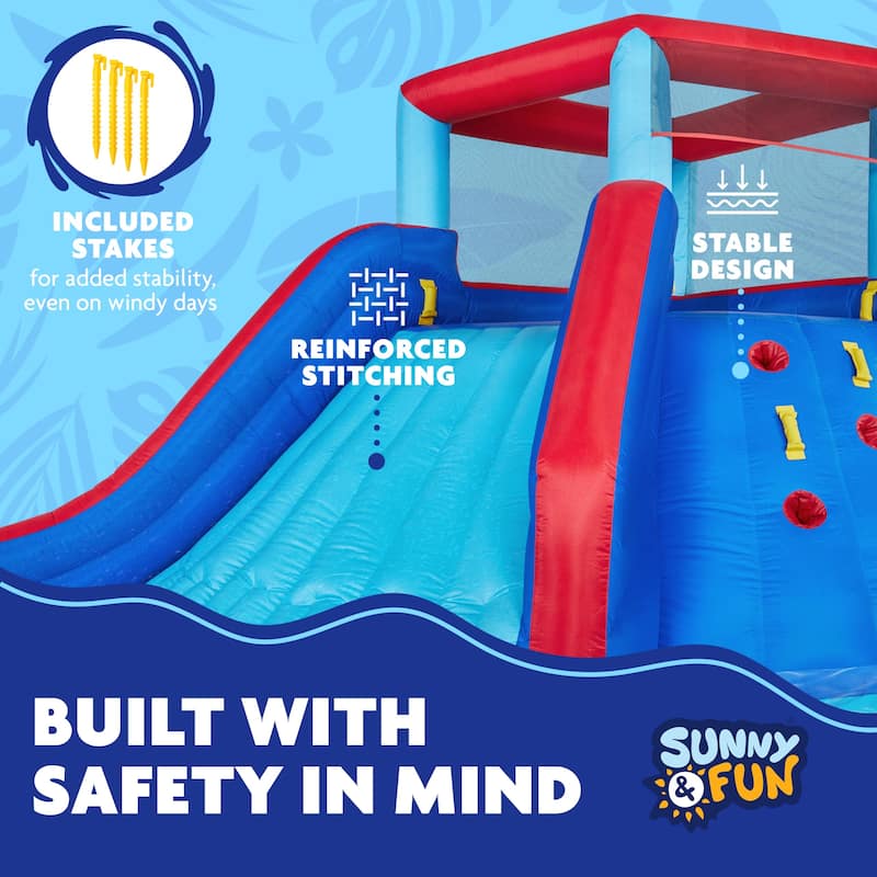 Sunny & Fun Four Corner Inflatable Water Slide Park