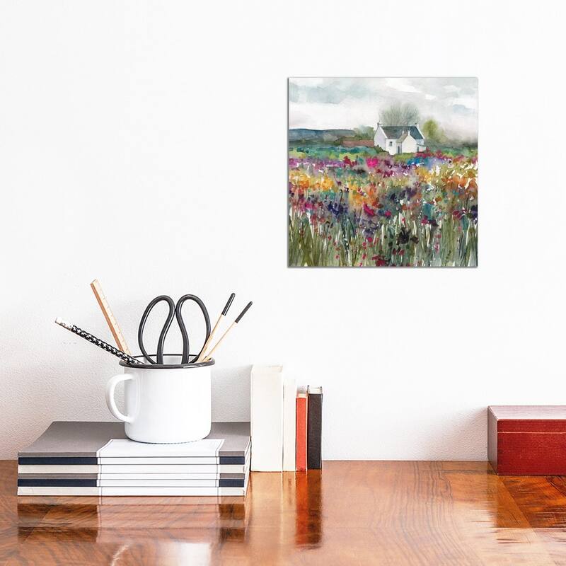 iCanvas "Wildflower Cottage" by Carol Robinson Canvas Print - 12x12x0.75