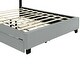 preview thumbnail 14 of 13, Twill Upholstered Bed with Twin Trundle & Drawers, Queen Size, Grey