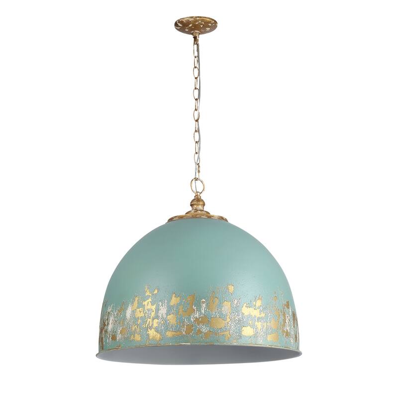 Golden Lighting Alison 5-light Pendant in Vintage Gold and Antique Teal shade - 5 Light Pendant