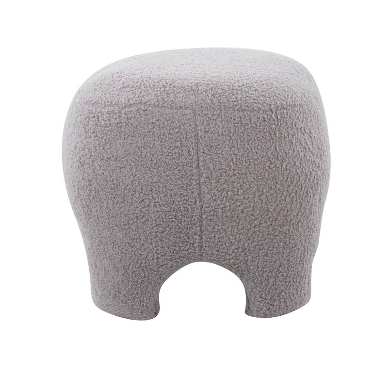 Porch & Den Kacie Contemporary Sherpa Ottoman