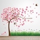 preview thumbnail 1 of 2, Walplus Colorful Grass Pink Cherry Blossom Wall Sticker Nursery Decor