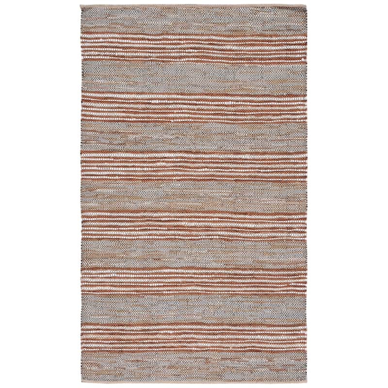 SAFAVIEH Handmade Vintage Leather Meghan Modern & Contemporary Leather - 5' x 8' - Beige/Natural - Rectangle