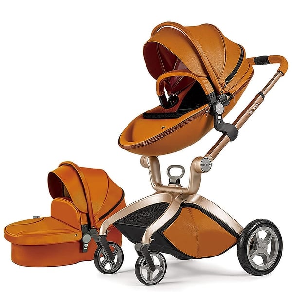 Hot Mom 360 Degree Rotating Baby Carriage High Landscape Pram Stroller,  Brown - 40 - Bed Bath & Beyond - 35462813