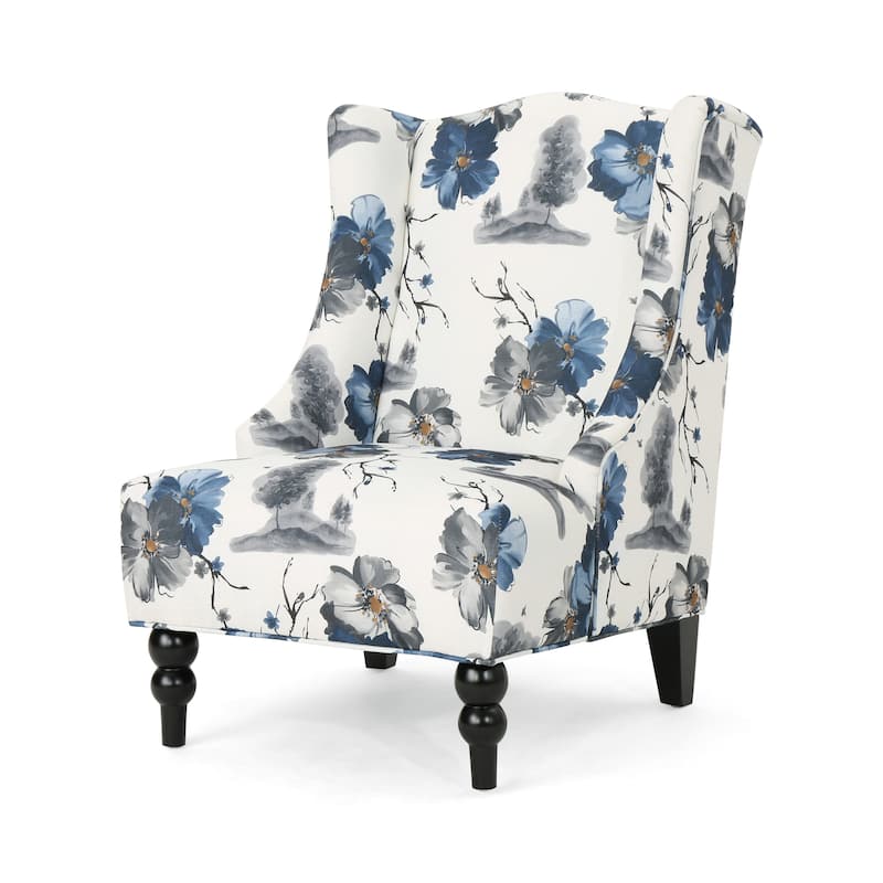Modern 28" High-Back Upholstered Club Chair with Birch Wood Legs for Living Room