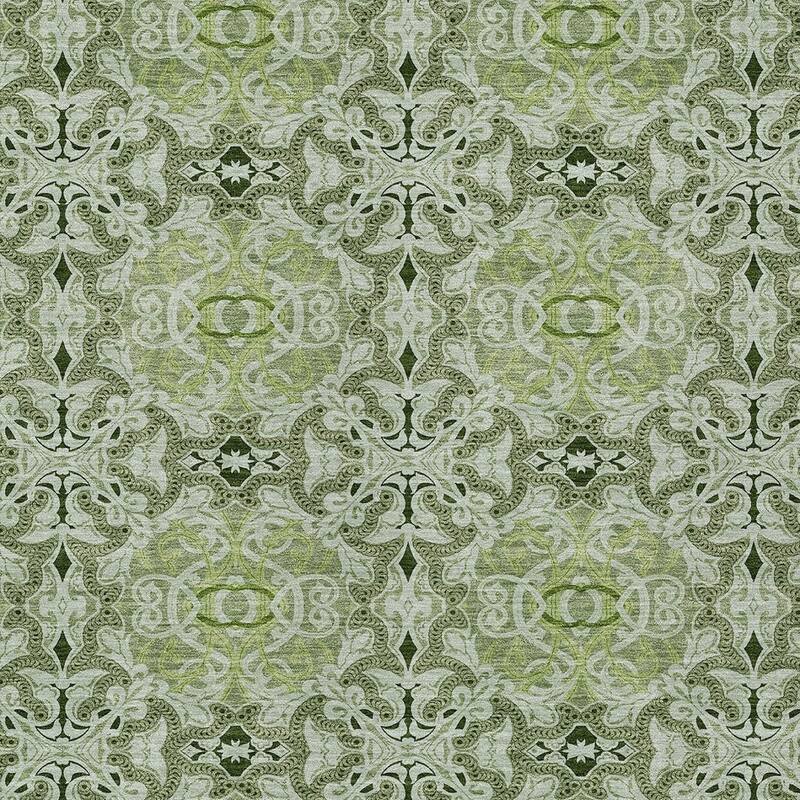 HomeRoots Medallion Transitional Rectangle Outdoor Rug