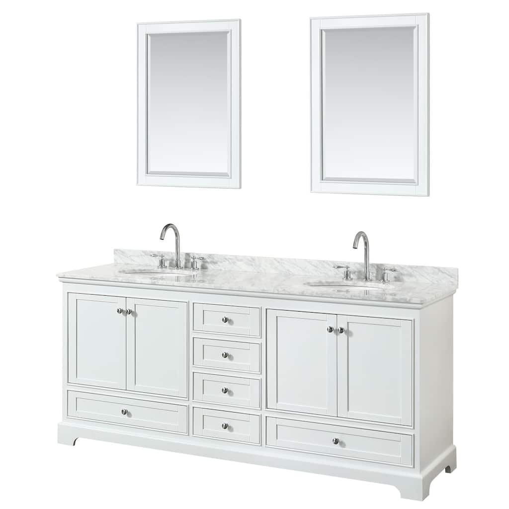 Wyndham Collection Deborah 80" Free Standing Double Vanity Set with