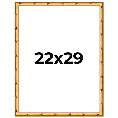 22x29 Frame Gold Bamboo Solid Wood Picture Frame | 1 Inch Moulding