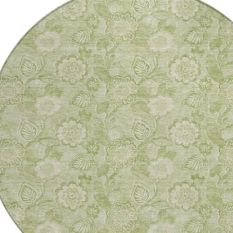 HomeRoots Floral Transitional Rectangle Outdoor Rug