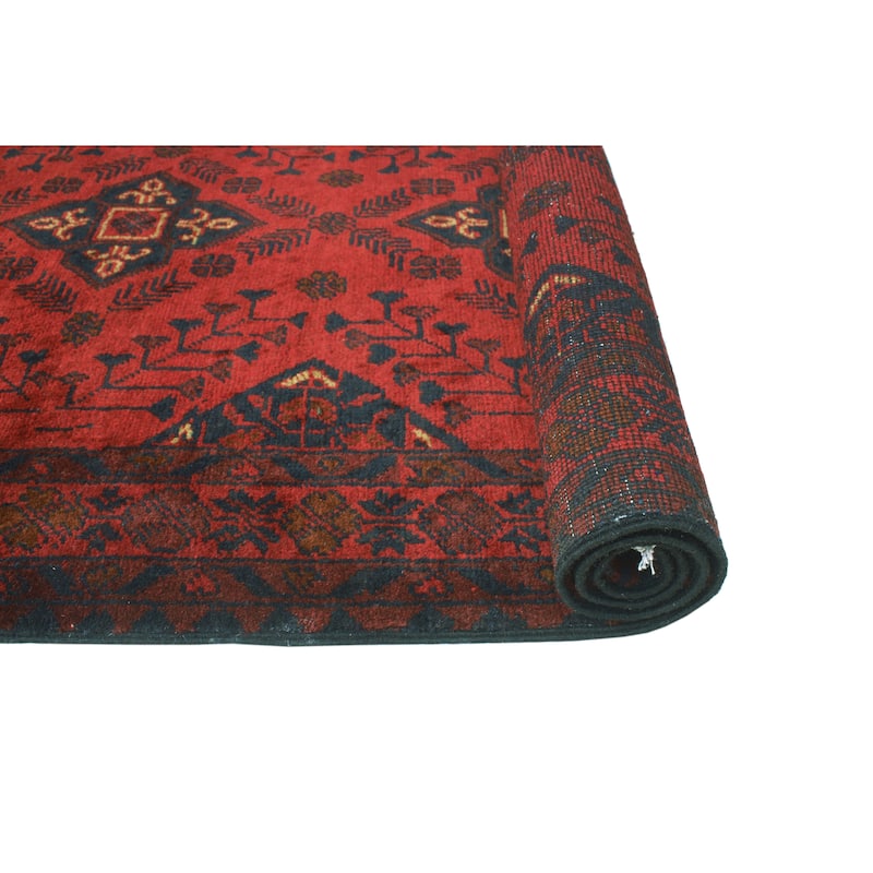 Khal Mohammadi Lawrence Red/Navy Runner - 2'9" x 9'6"