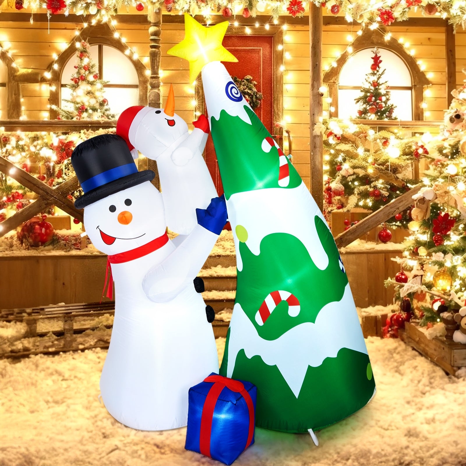 3pcs Solar Powered LED Snowman Lights TeqHome Snowman Stake Light IP55 Waterproof Christmas Gifts Decorations Landscape Light for Yard Garden Lawn, image size:1600x1600