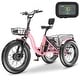 preview thumbnail 6 of 34, DoCred 20"x4" Fat Tire Electric Tricycle, 48V 500W with 7 Speed Ebike Pink