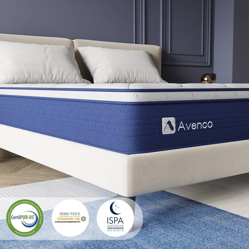 Avenco 10" Adult Supportive Pocketed Coils Memory Foam Hybrid Mattress