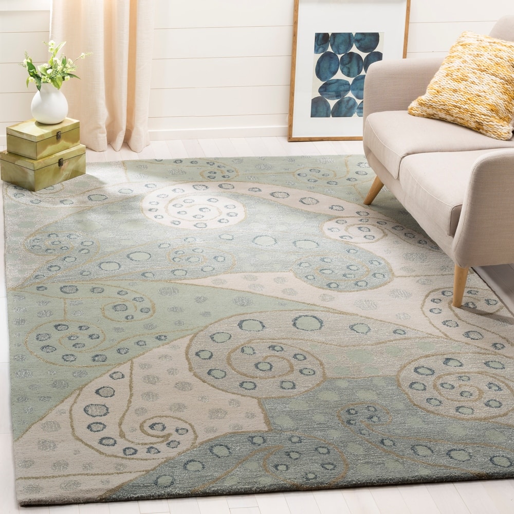 SAFAVIEH Handmade Bella Birke Modern Floral Wool Rug